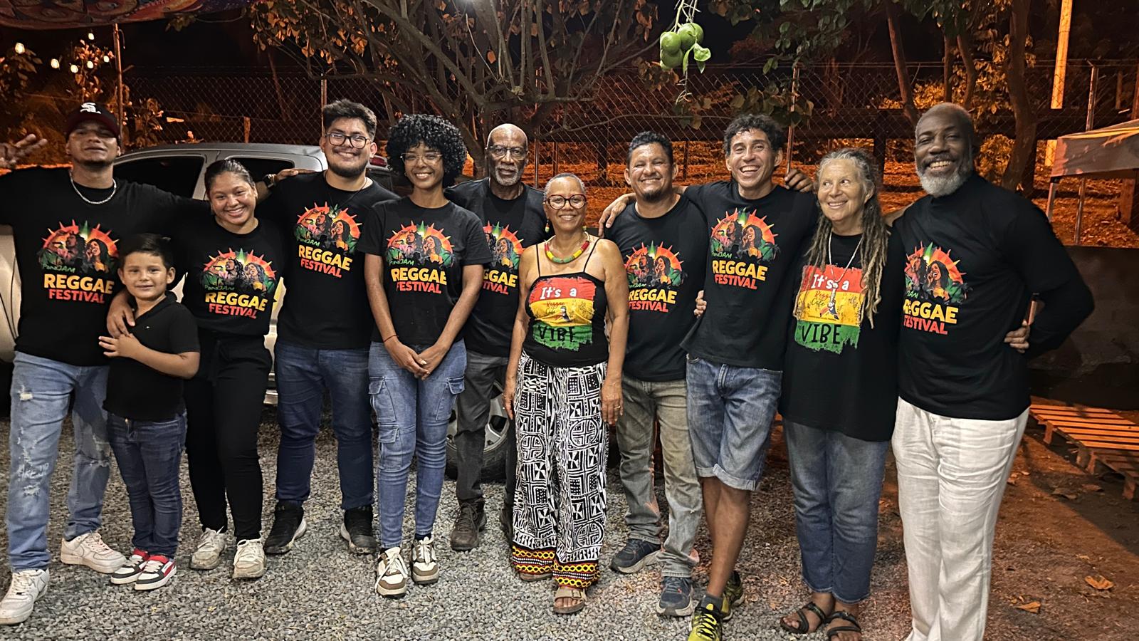 Reggae Café team and guests together at an evening event