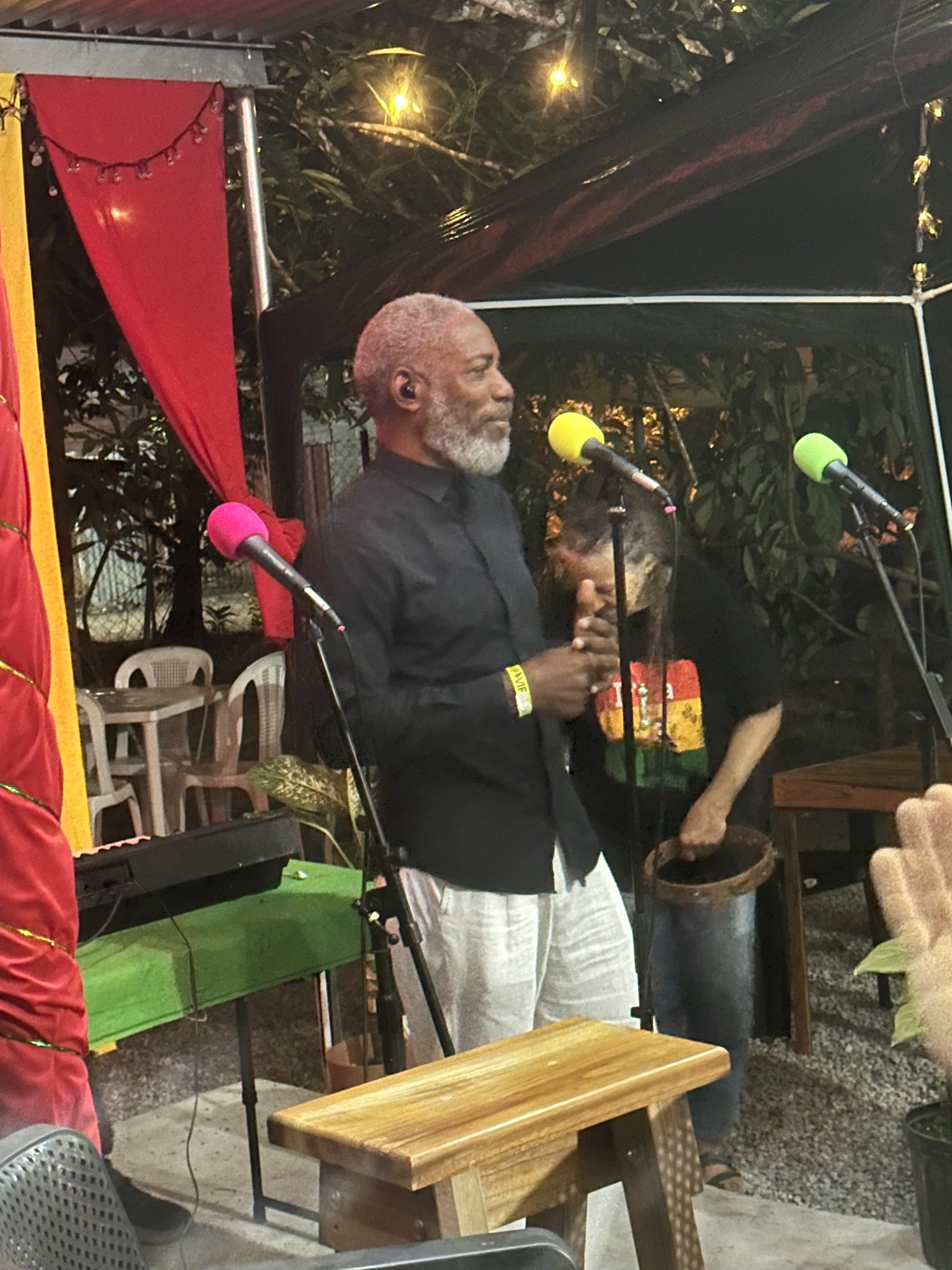 Live singer performing at Reggae Café